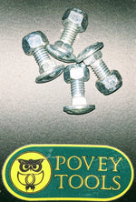 Povey Tools nuts and bolts for attaching head with blade.