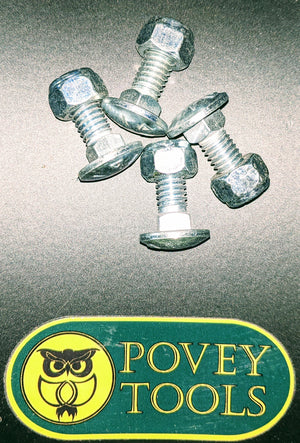 
                  
                    Povey Tools nuts and bolts for attaching head with blade.
                  
                